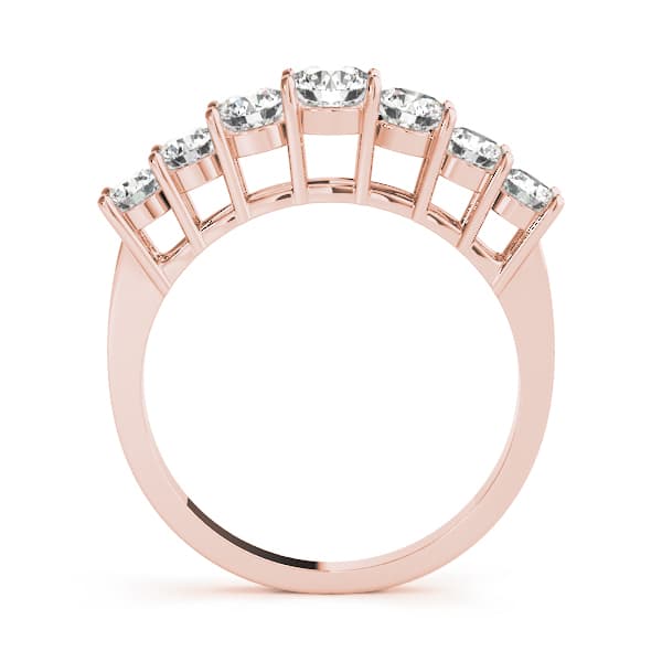 7-Stone Prong Set Wedding Band (4 ct. tw.), Side view in rose gold