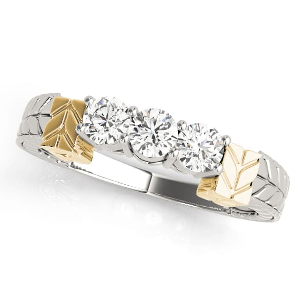 Prong Set Wedding Band (0.48 ct. tw.), Front view in yellow gold