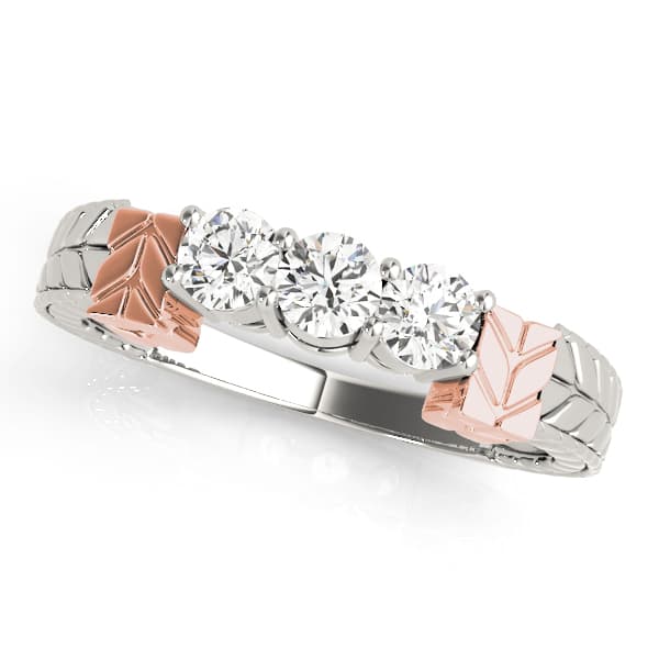 Prong Set Wedding Band (0.48 ct. tw.), Front view in rose gold