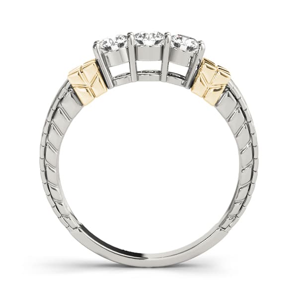 Prong Set Wedding Band (0.48 ct. tw.), Side view in yellow gold