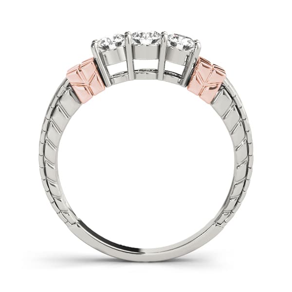 Prong Set Wedding Band (0.48 ct. tw.), Side view in rose gold