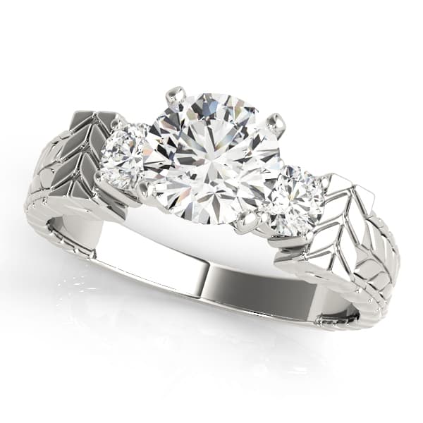 ENGAGEMENT RINGS 3 STONE ROUND — style 81859 in 10k White Gold