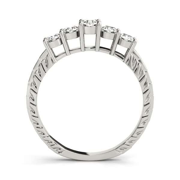 Prong Set Filigree Wedding Bands (0.4 ct. tw.), Side view in white gold or platinum