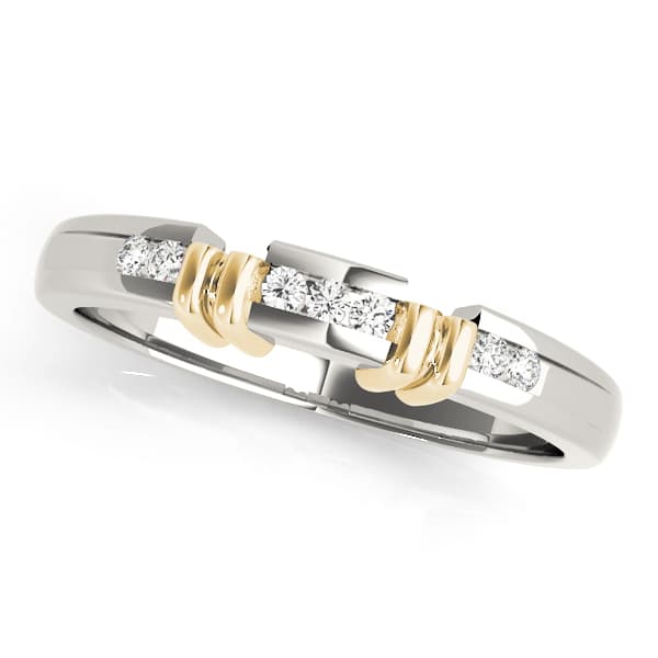 Channel Set Wedding Band (0.07 ct. tw.), Front view in yellow gold