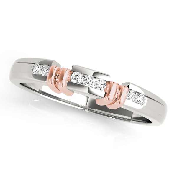 Channel Set Wedding Band (0.07 ct. tw.), Front view in rose gold