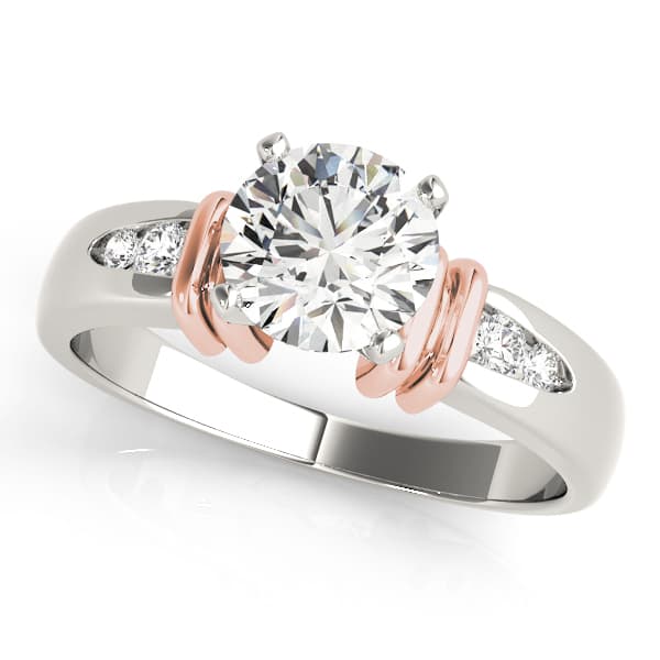 Channel Set Single Row Engagement Ring, style 81873, Front view in rose gold
