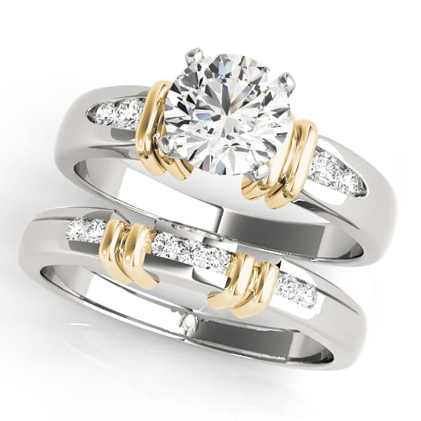 Channel Set Single Row Engagement Ring, style 81873, On hand view in yellow gold