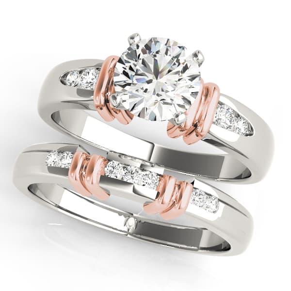 Channel Set Single Row Engagement Ring, style 81873, On hand view in rose gold