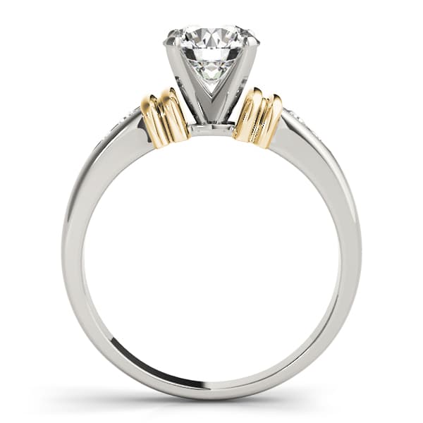 Channel Set Single Row Engagement Ring, style 81873, Side view in yellow gold