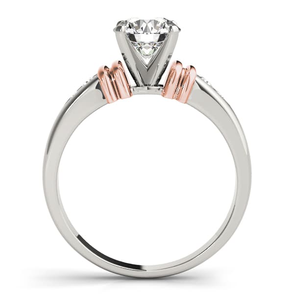 Channel Set Single Row Engagement Ring, style 81873, Side view in rose gold