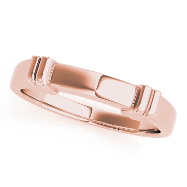 Gold Wedding Band, Front view in rose gold