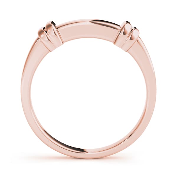 Gold Wedding Band, Side view in rose gold