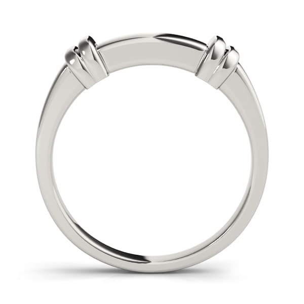 Gold Wedding Band, Side view in white gold or platinum