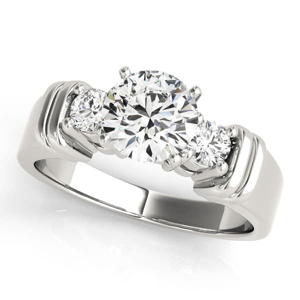 3-Stone Round Engagement Rings — style 81875 in 10k White Gold
