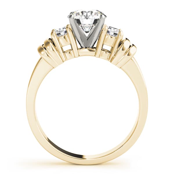 3-Stone Round Engagement Ring, style 81875, Side view in yellow gold