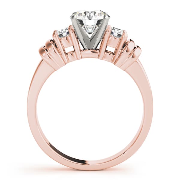 3-Stone Round Engagement Ring, style 81875, Side view in rose gold
