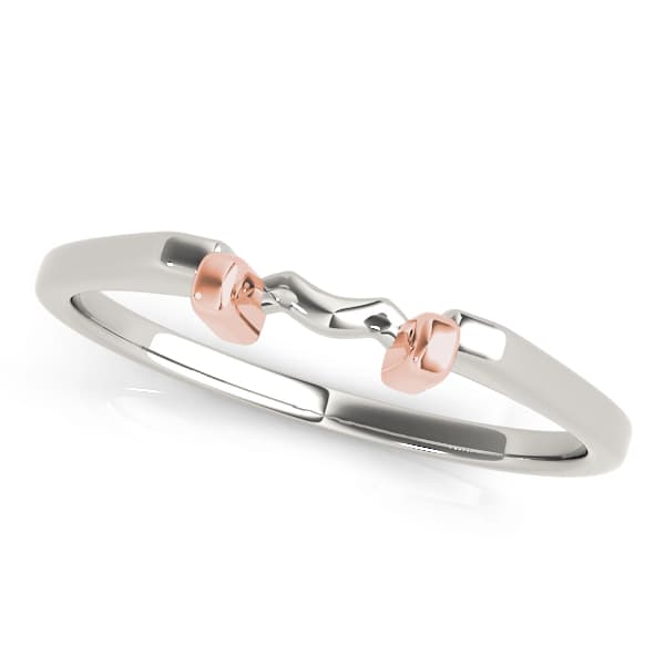 Curved Wedding Band, Front view in rose gold