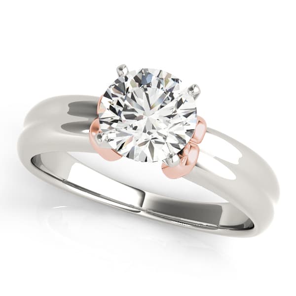 Solitaire Engagement Ring, style 81876, Front view in rose gold