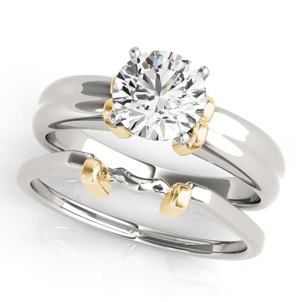 Solitaire Engagement Ring, style 81876, On hand view in yellow gold