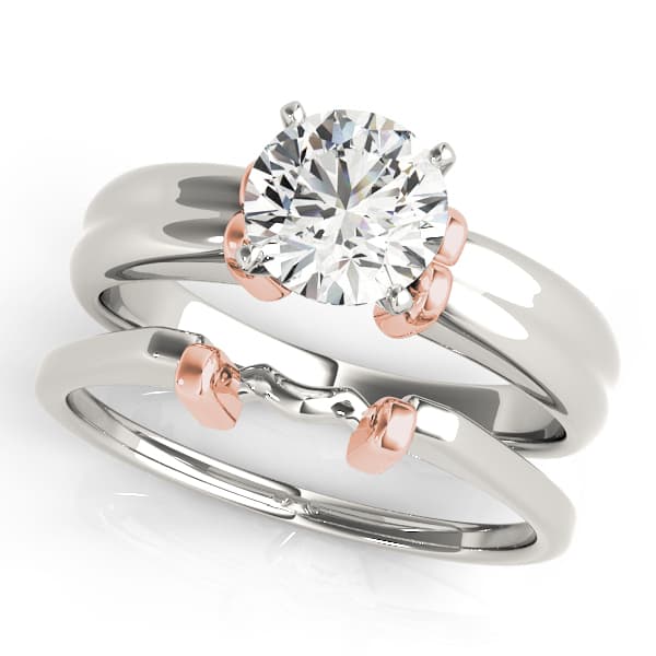 Solitaire Engagement Ring, style 81876, On hand view in rose gold