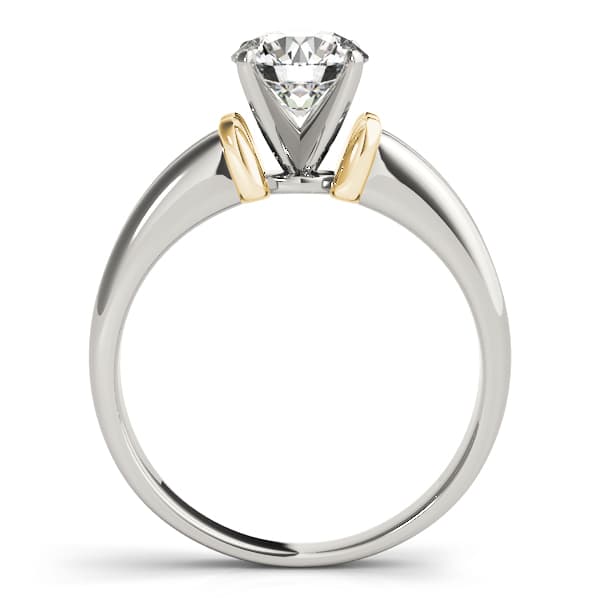 Solitaire Engagement Ring, style 81876, Side view in yellow gold
