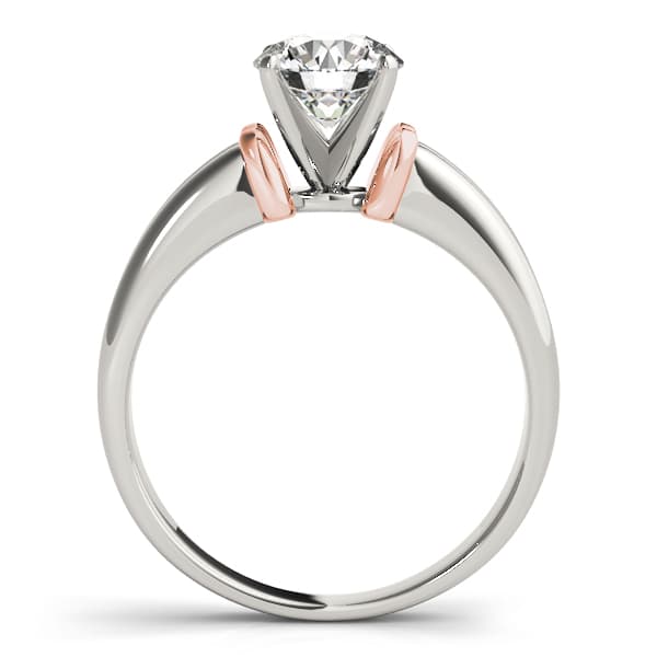 Solitaire Engagement Ring, style 81876, Side view in rose gold