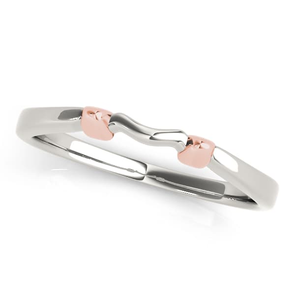 Curved Wedding Band, Front view in rose gold