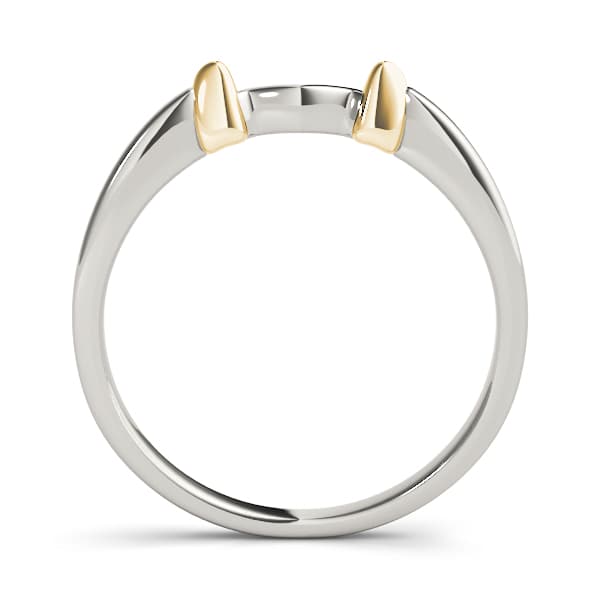 Curved Wedding Band, Side view in yellow gold