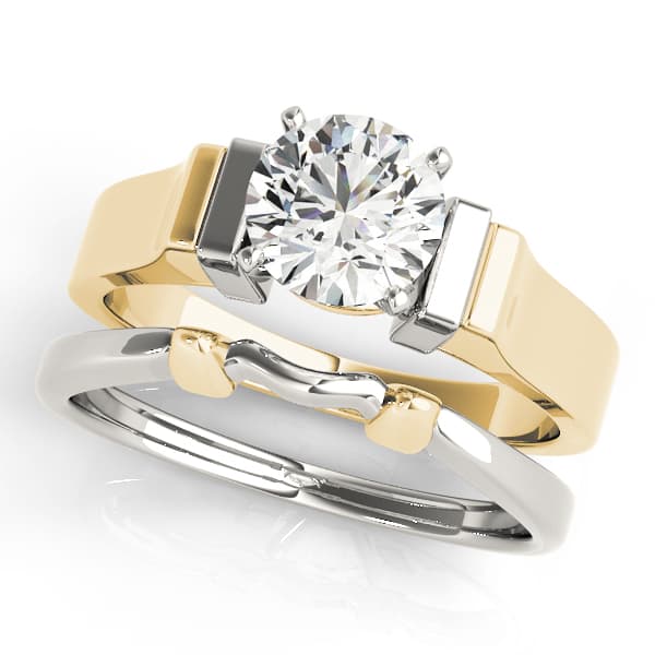 Solitaire Engagement Ring, style 81877, On hand view in yellow gold