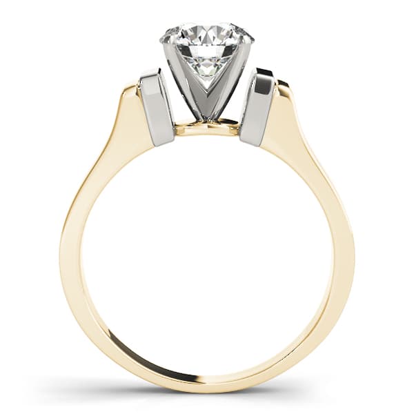 Solitaire Engagement Ring, style 81877, Side view in yellow gold