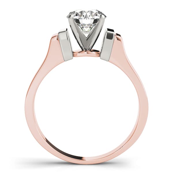 Solitaire Engagement Ring, style 81877, Side view in rose gold