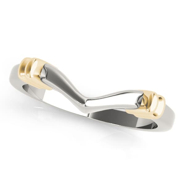 Curved Wedding Band, Front view in yellow gold