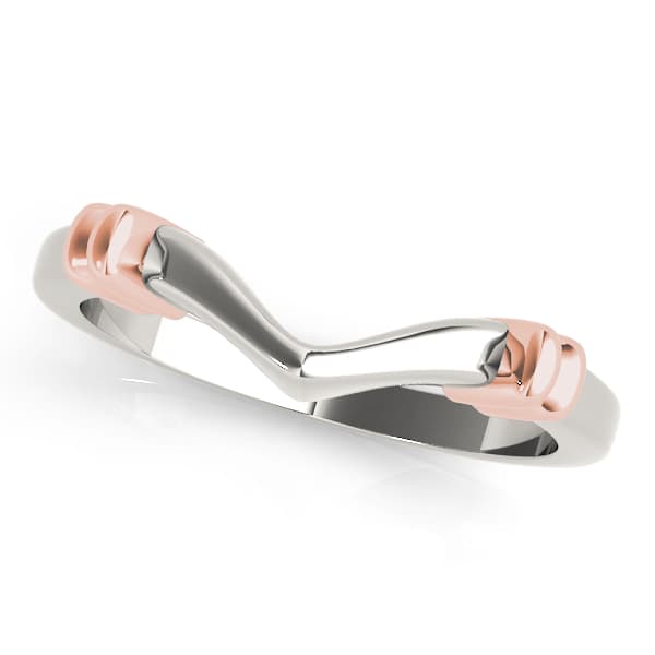 Curved Wedding Band, Front view in rose gold