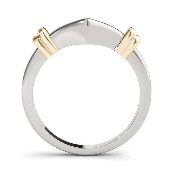 Curved Wedding Band, Side view in yellow gold