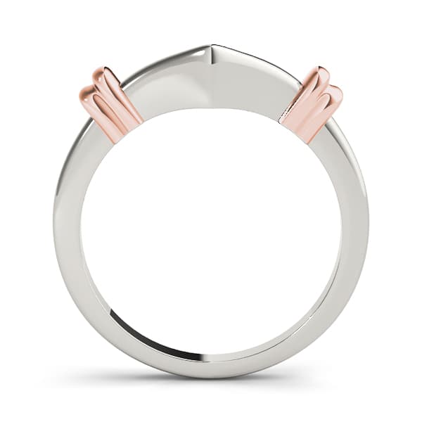 Curved Wedding Band, Side view in rose gold