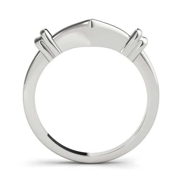 Curved Wedding Band, Side view in white gold or platinum