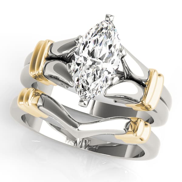Solitaire Peghead Engagement Ring, style 81880, On hand view in yellow gold