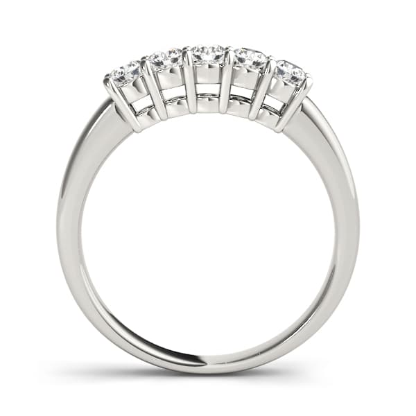 Prong Set Wedding Band (0.2 ct. tw.), Side view in white gold or platinum
