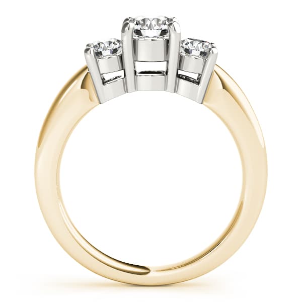 3-Stone Round Engagement Ring, style 81881, Side view in yellow gold