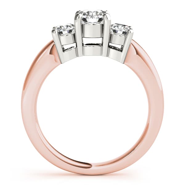 3-Stone Round Engagement Ring, style 81881, Side view in rose gold