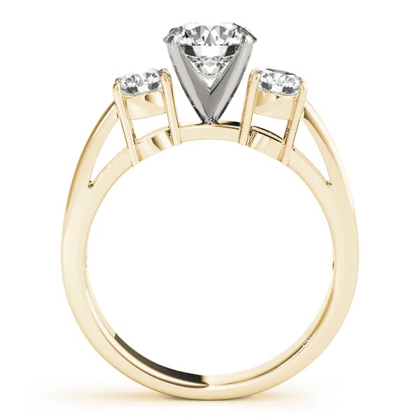 3-Stone Round Engagement Ring, style 81882, Side view in yellow gold