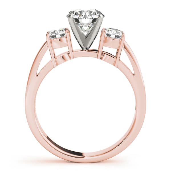 3-Stone Round Engagement Ring, style 81882, Side view in rose gold