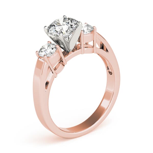 3-Stone Round Engagement Ring, style 81882, Top view in rose gold