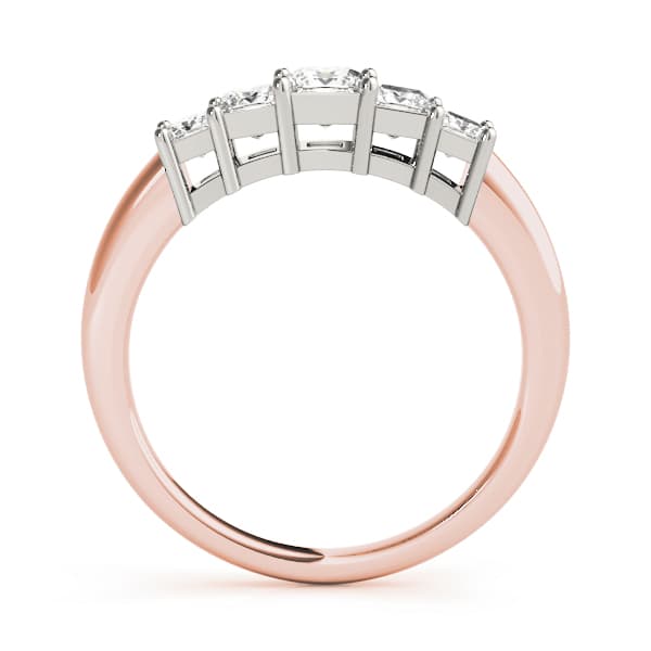 Fancy Shape Princess Wedding Band (0.52 ct. tw.), Side view in rose gold
