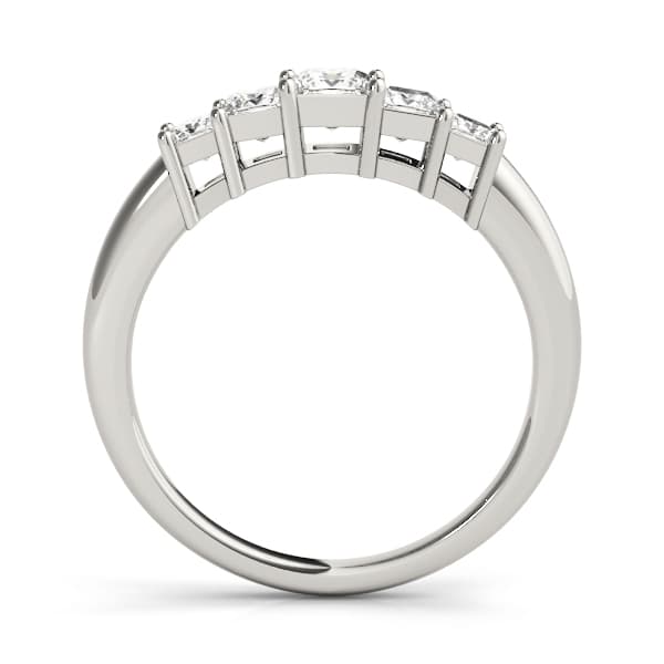 Fancy Shape Princess Wedding Band (0.84 ct. tw.), Side view in white gold or platinum