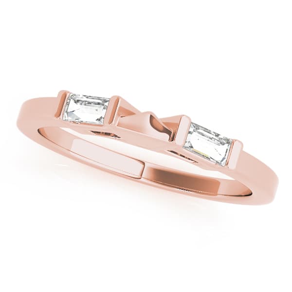 Baguette Wedding Band (1/4 ct. tw.), Front view in rose gold