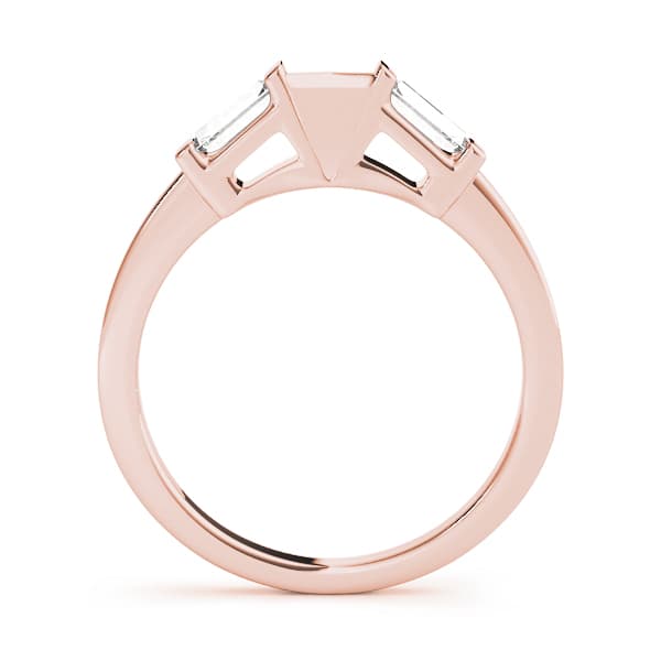Baguette Wedding Band (1/4 ct. tw.), Side view in rose gold