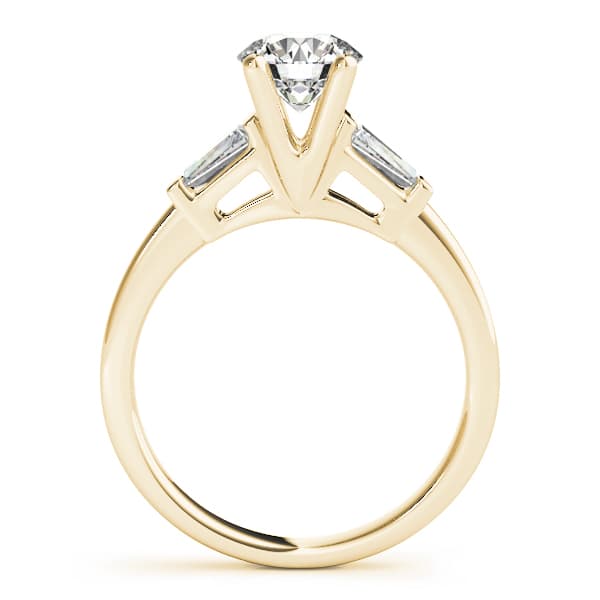 3-Stone Baguette Engagement Ring, style 81885, Side view in yellow gold