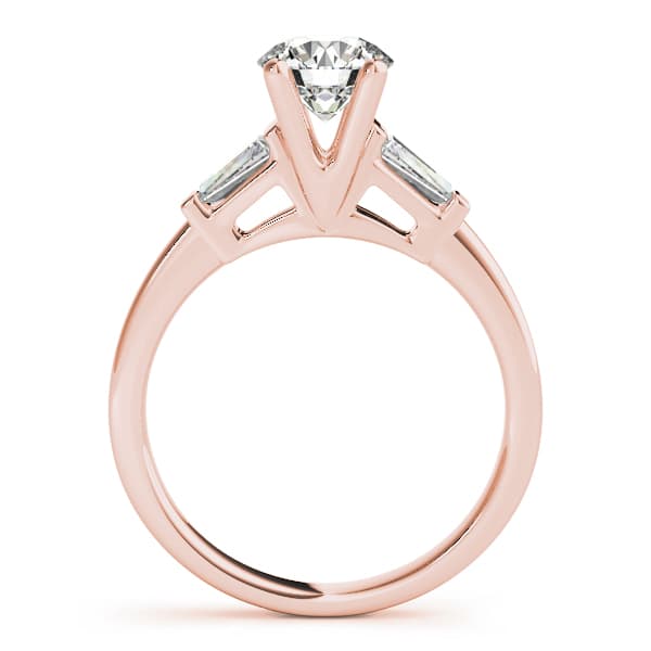 3-Stone Baguette Engagement Ring, style 81885, Side view in rose gold