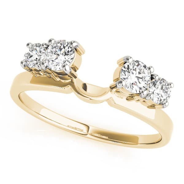 Prong Set Wraps & Inserts Wedding Band (3/4 ct. tw.), Front view in yellow gold